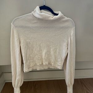 White Turtleneck Crop Top